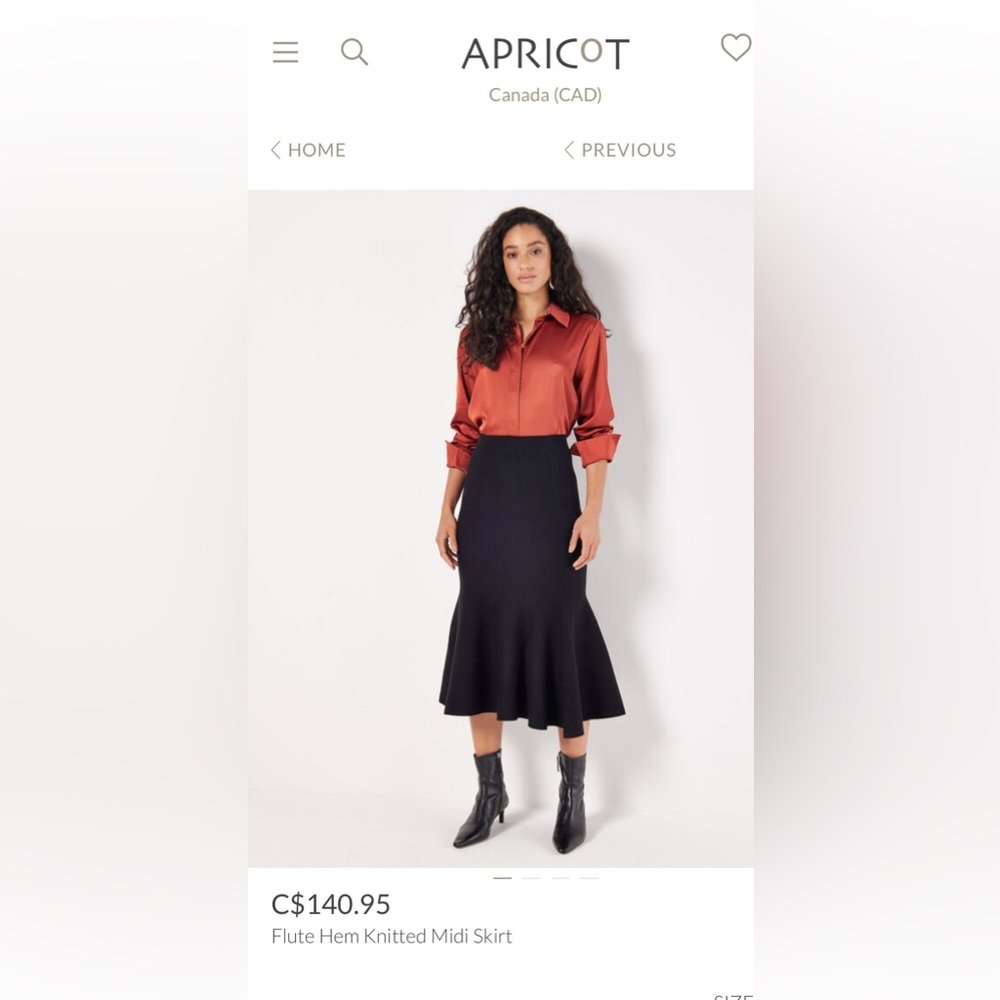 Apricot Black Knit Skirt